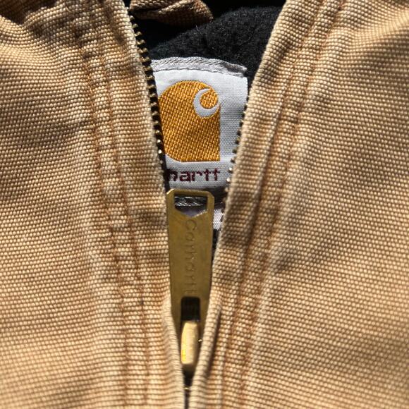 Carhartt YTJ130 Kids Jacket 4T | Tan Fleece-Lined Duck Canvas Mini Workwear Coat - Picture 5 of 11